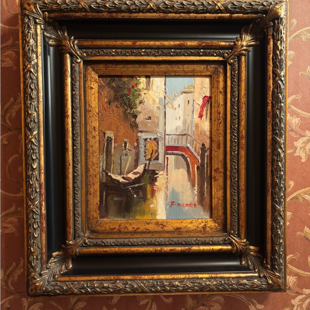 Elegant Gold and Black Framed Art by Manet